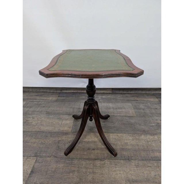 Vintage English Green Leather Coffee Table For Sale - Image 5 of 12