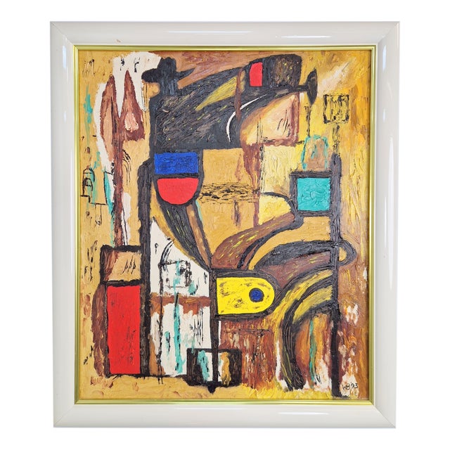 W. Broek, Abstract Composition, 1993, Oil Painting on Canvas, Framed For Sale