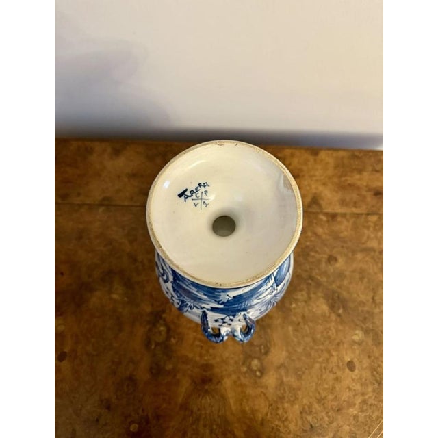 Ceramic Talavere Blue and White Vase, 1900s For Sale - Image 7 of 11