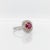 Statement Ruby Ring With a Double Halo of Diamonds: Solid 14k Gold, 6mm, Size 6.75 For Sale In Columbus - Image 6 of 9