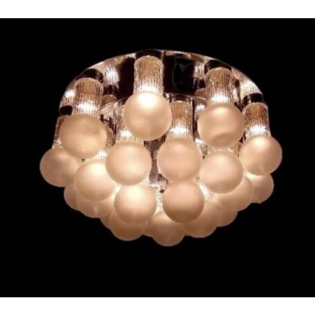 1970s Ceiling Light in Glass and Chrome from JT Kalmar, Austria, 1970s For Sale - Image 5 of 6