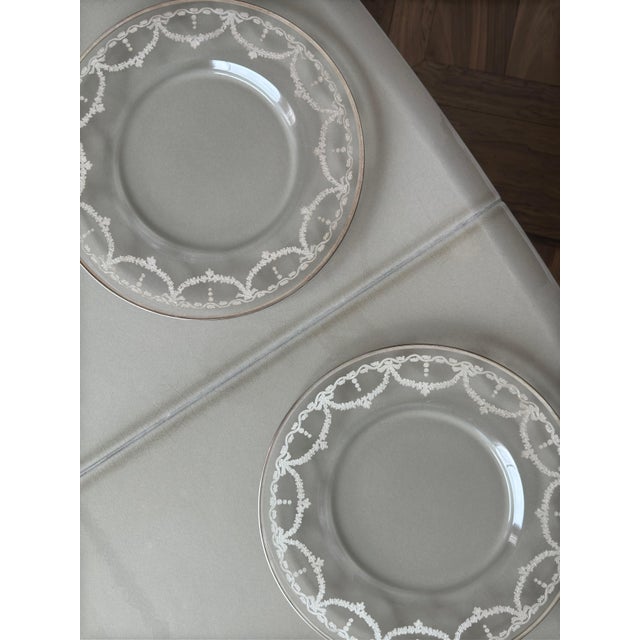 Rococo Glass Charger Plates with Silver Leaf Rococo Pattern by Arte Italica, 2011, Set of 23 For Sale - Image 3 of 10