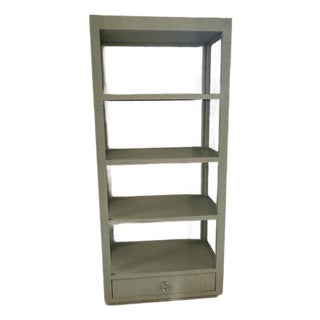 Villa & House Grasscloth Wrapped Etagere For Sale