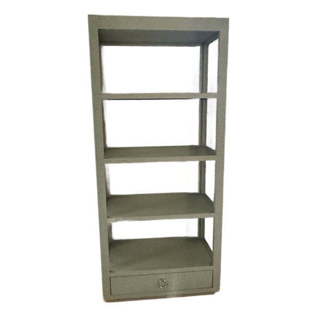 Villa & House Grasscloth Wrapped Etagere For Sale