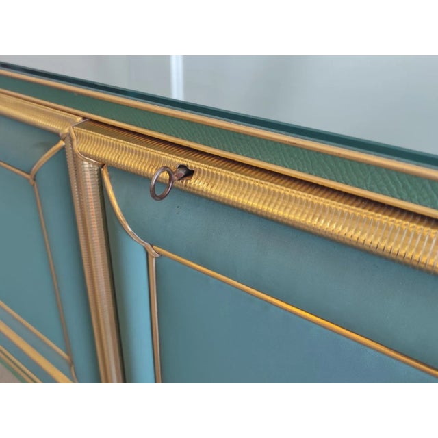 Vintage Petrol Green Two-Door Buffet Cabinet, 1950s For Sale - Image 6 of 12