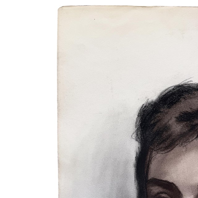 Mid 20th Century Donna Foreman Hopper Original Charcoal Portrait Illustration of a Woman With Short Hair For Sale - Image 4 of 9