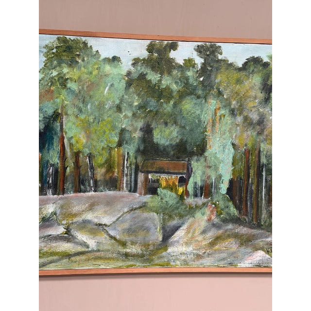 Kit, Stugan I Skogsbrynet, 1950s, Oil Painting on Canvas, Framed For Sale - Image 9 of 18
