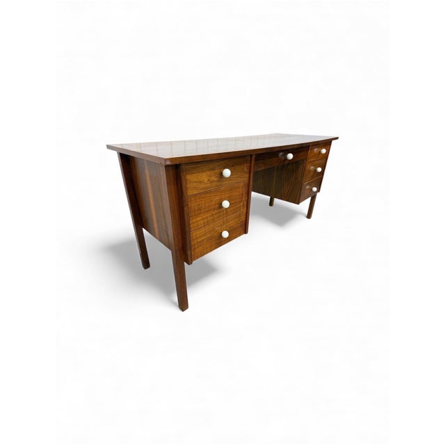 This listing is for a Mid-Century Modern Walnut Writing Desk. Featuring a straight line design, rectangular walnut top,...