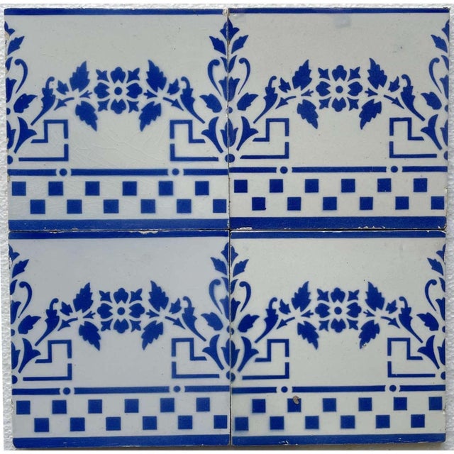 Blue Earthenware Tiles, Set of 31 For Sale - Image 8 of 8