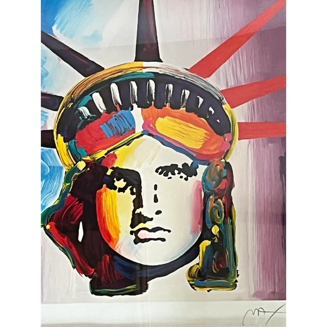 Plastic Late 20th Century Peter Max, "Liberty Head" Serigraph Ini Color, Signed For Sale - Image 7 of 11