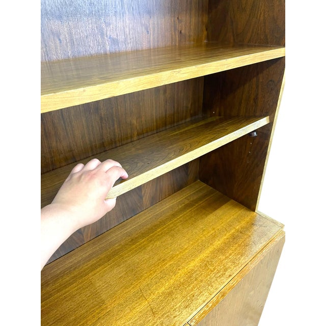 Vintage Mid Century Modern Belgian Bookcase Cabinet With Adjustable Shelves For Sale - Image 4 of 10