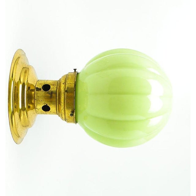 Art Deco Brass and Glass Ceiling Lamp, Germany, 1930s For Sale - Image 9 of 10