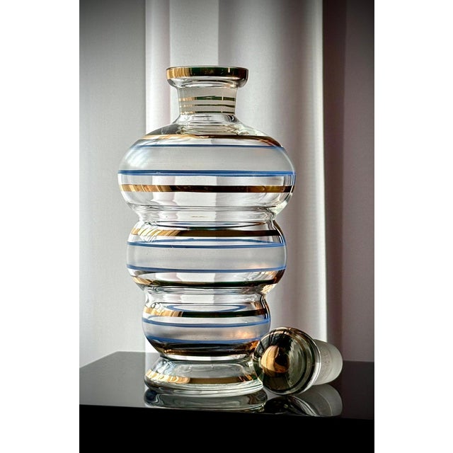 Frosted and Gilt Glass Decanter Set, 1960s, Set of 7 For Sale - Image 18 of 18