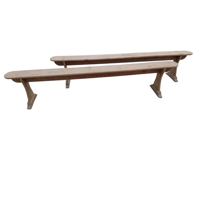 Antique Oak Benches, 1880, Set of 2, in Very Good conditions. Designed before 1890 This piece has an attribution mark, I...
