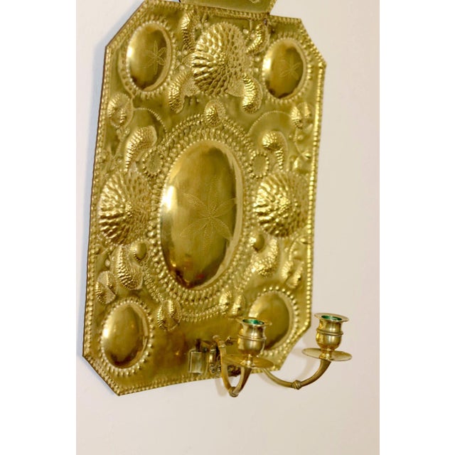 Remarkable Swedish brass wall-mounted sconces In excellent condition. Height: 52 cm Width: 30cm Suitable for standard...
