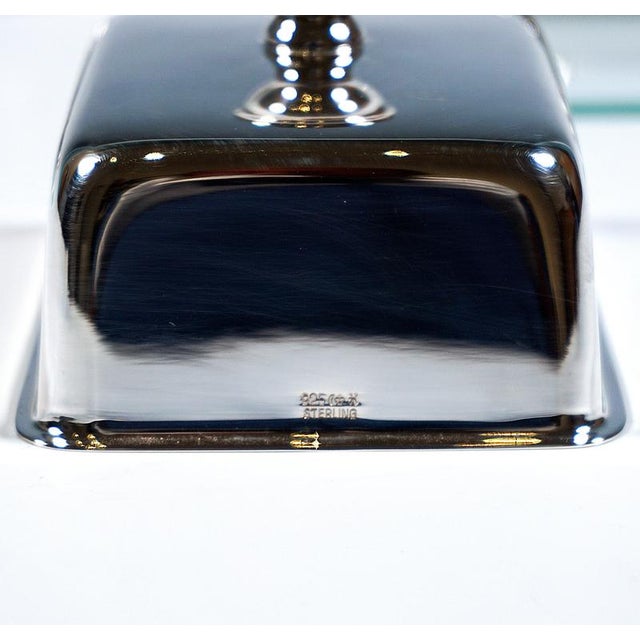 20th Century Silver Table Dishes with Glass Inserts attributed to Emil Hermann, Germany, Set of 2 For Sale - Image 6 of 9