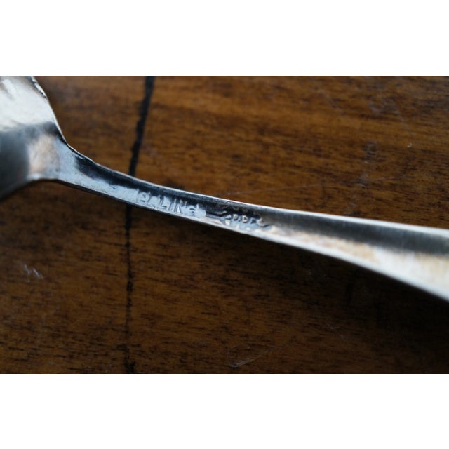 Antique Assorted Twisted Sterling Silver Salt Mustard Spoons 25g- Set of 8 For Sale - Image 10 of 12