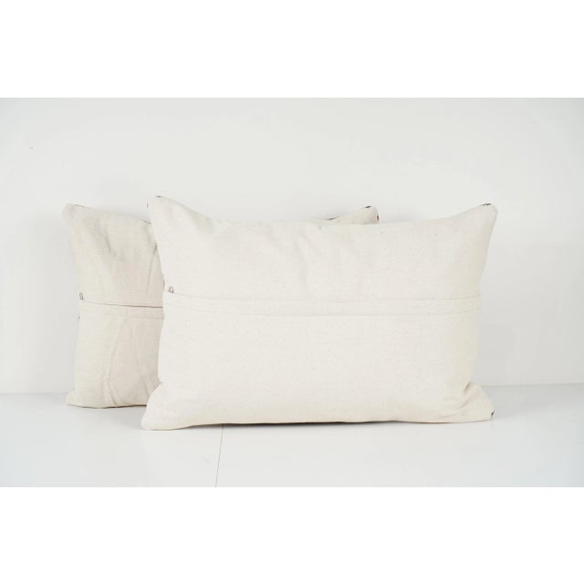 Striped Turkish Kilim Pillow Cover - A Pair For Sale - Image 4 of 4