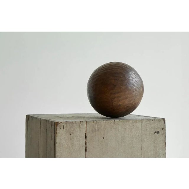 1920s Wabi-Sabi Style Ball in Carved Wood, 1920s For Sale - Image 5 of 8