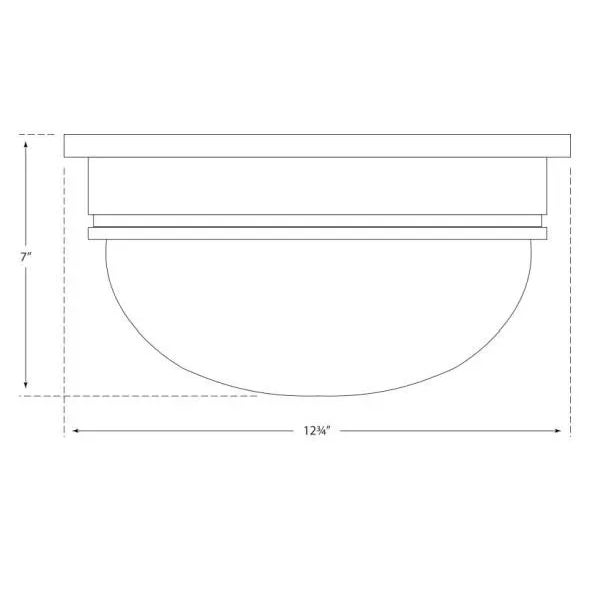 Visual Comfort Chapman & Myers for Visual Comfort Signature Marine Large Flush Mount in Bronze with White Glass For Sale - Image 4 of 4