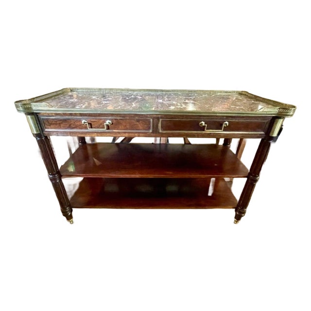 French Jansen Design Mahogany Serving Table For Sale