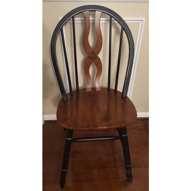 Black 1980s Vintage Dontae Style Windsor Back Side Chairs - a Pair For Sale - Image 8 of 10