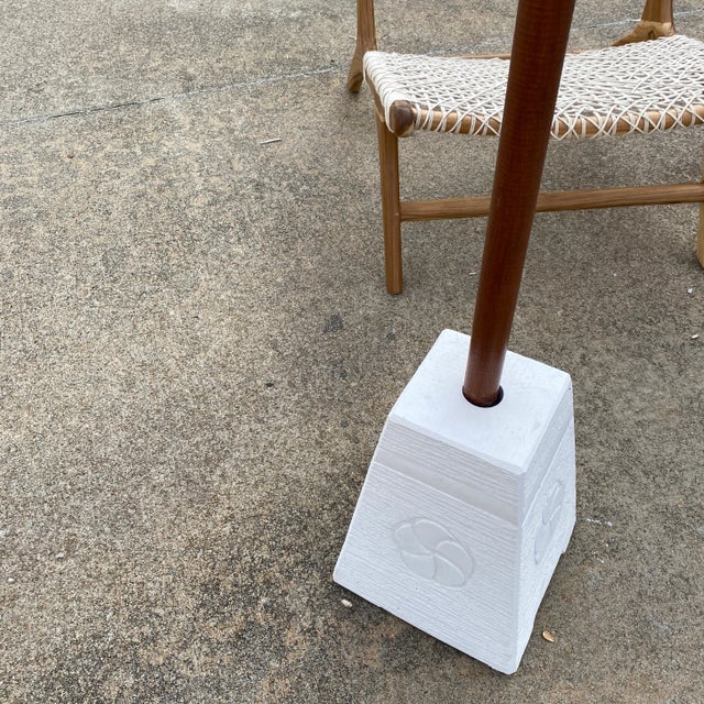 Wood Macrame Umbrella & Chairs - Set of 3 For Sale - Image 7 of 13