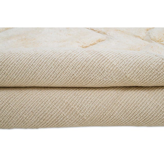 Ivory Hand-Knotted Wool Rug by Azele Studio For Sale - Image 8 of 12