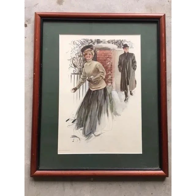 Wood Early 1900s Harrison Fisher Framed Print For Sale - Image 7 of 7
