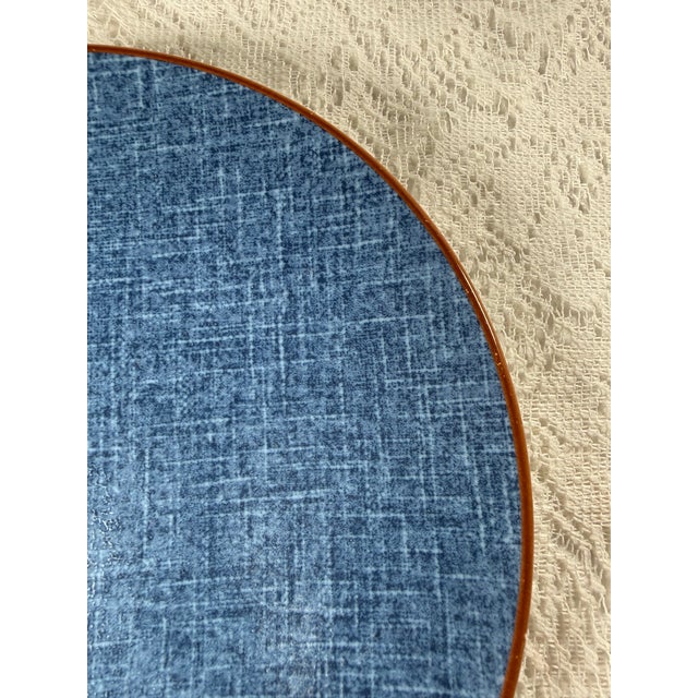 Contemporary Set of Two Villeroy & Boch Montana Jeans Pattern Salad Plate For Sale - Image 3 of 5