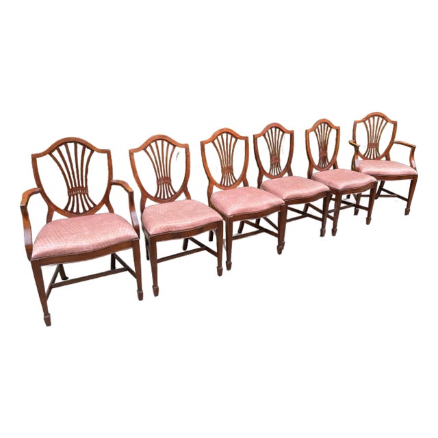 Chairs Dining Hepplewhite Shieldback Thomasville Vintage For Sale