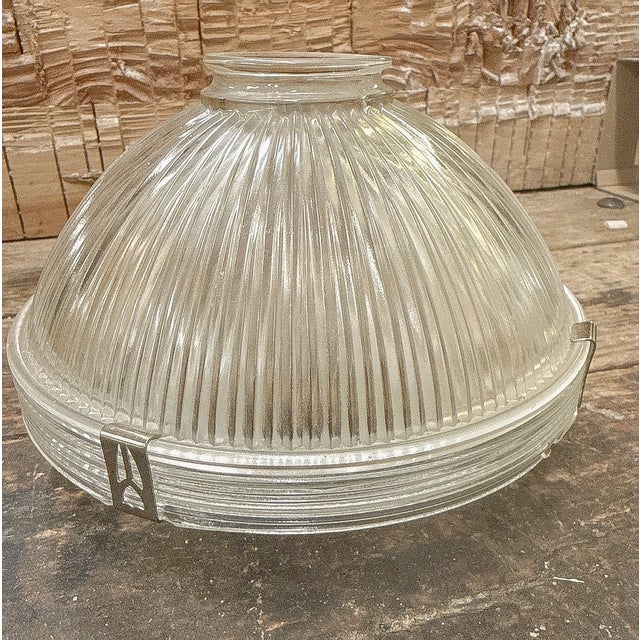 1920s Antique Holophane Glass Lamp Shades, a Pair For Sale - Image 5 of 13