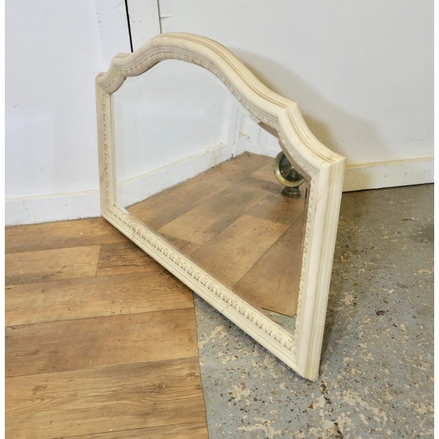 Large Carved Simulated Marble Overmantel Mirror, 1950s For Sale - Image 3 of 8