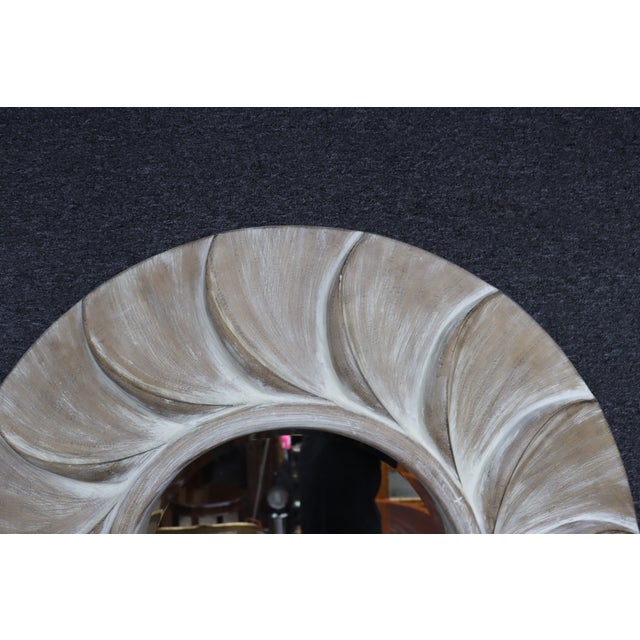 Late 20th Century Mid-Century Modern Style Carved Swirl Sunburst Wall Mirror For Sale - Image 5 of 8