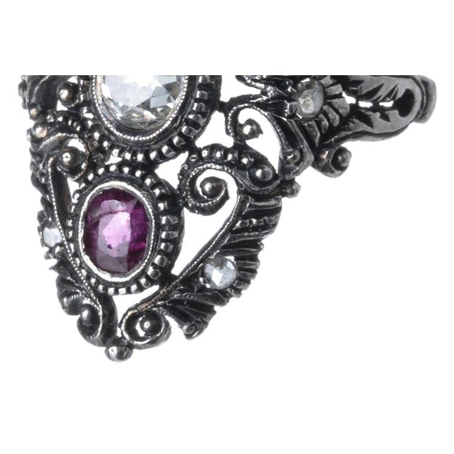 Antique Jewelry Ring in 19.2K Gold and Silver For Sale - Image 5 of 8