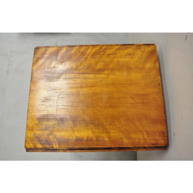 Early 20th Century Antique Sheraton Chestnut Wood 2 Drawer Pembroke Drop Leaf Work Side End Table For Sale - Image 5 of 12