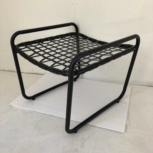 Tropitone Midcentury Style c.1970’s Ottoman outdoor bench painted decor-black.