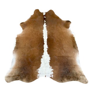 Brazilian Hereford Extra Large Cowhide Rug 7'1" X 8'2" For Sale