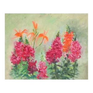 Late 20th Century Flower Garden Painting