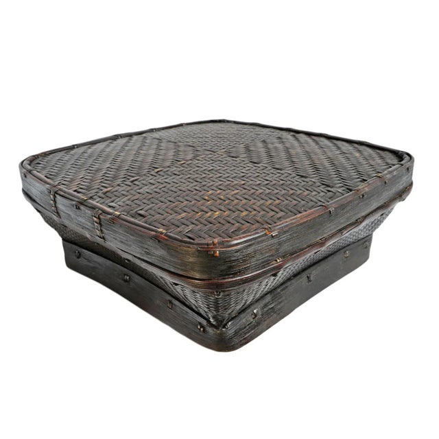 Vintage Akha Thai Square Basket For Sale In Los Angeles - Image 6 of 6
