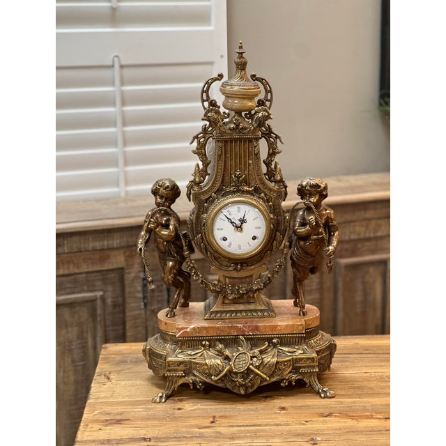 Early 20th Century Imperial Franz Hermle Brevettato Figural Mantle