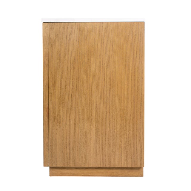 Brown Brady 60 in. W Wood & Quartz Double Sink Bathroom Vanity, Light Natural For Sale - Image 8 of 11