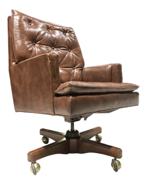 Swivel-Tilt Tufted Leather High-Back Executive Chair