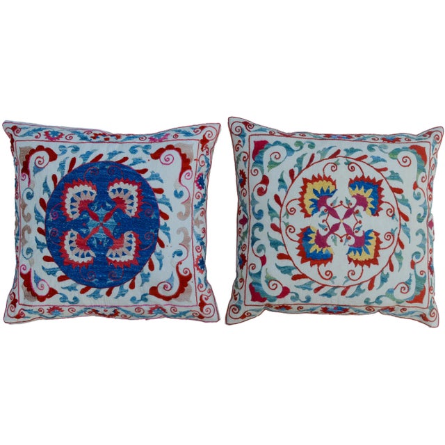 Blue Silk Pillows, Pair For Sale - Image 8 of 8