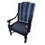 19th Century Italian Chair With Antique Indigo Cloth on Wheels For Sale - Image 4 of 4