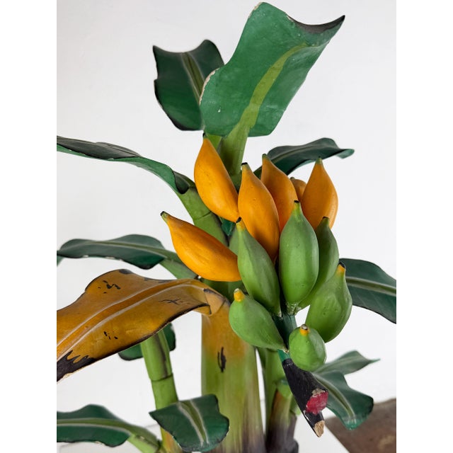 Wood Mid-Century Hand-Carved Wooden Banana Tree Sculpture, South America, 1950s For Sale - Image 7 of 18