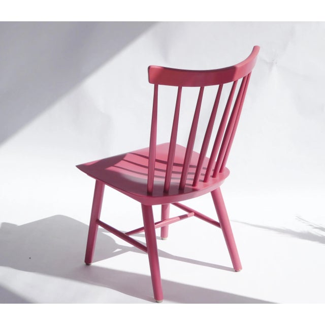 Pink Mid-Century Modern Pink Wooden Chair For Sale - Image 8 of 11