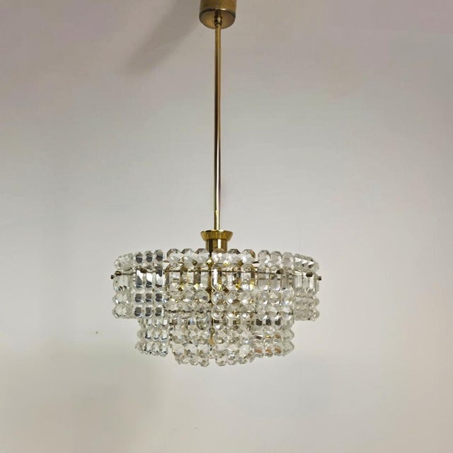 1960s Mid-Century Three-Layered Glass Kinkeldey Chandelier, 1960s For Sale - Image 5 of 6