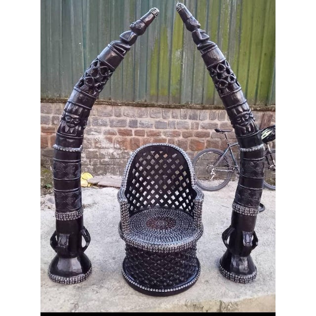 Authentic Handmade Peacock Chair – Statement Rattan Accent Chair For Sale - Image 4 of 4