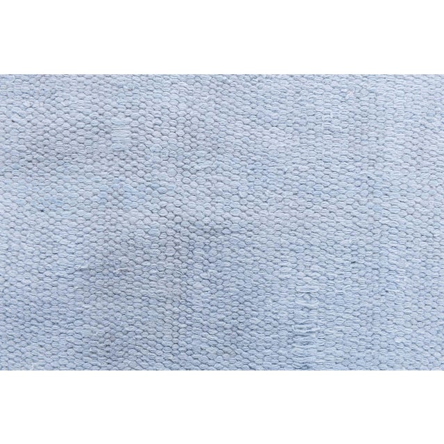 Doris Leslie Blau Indian Dhurrie Vintage Light Blue Flatweave Cotton Carpet For Sale - Image 10 of 10